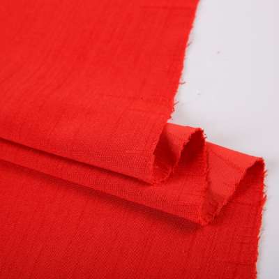 Shaoxing textile slub interlock red cloth fancy stocklot knit polyester spandex fabric