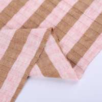 High quality stripe knitting yarn dyed polyester cotton spandex rib fabrics cloth